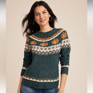 Pumpkin Fair Isle Sweater